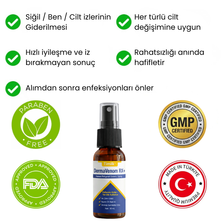 Timilk® DermaVenom RX+ Hassas Bölgesel Giderici Sprey