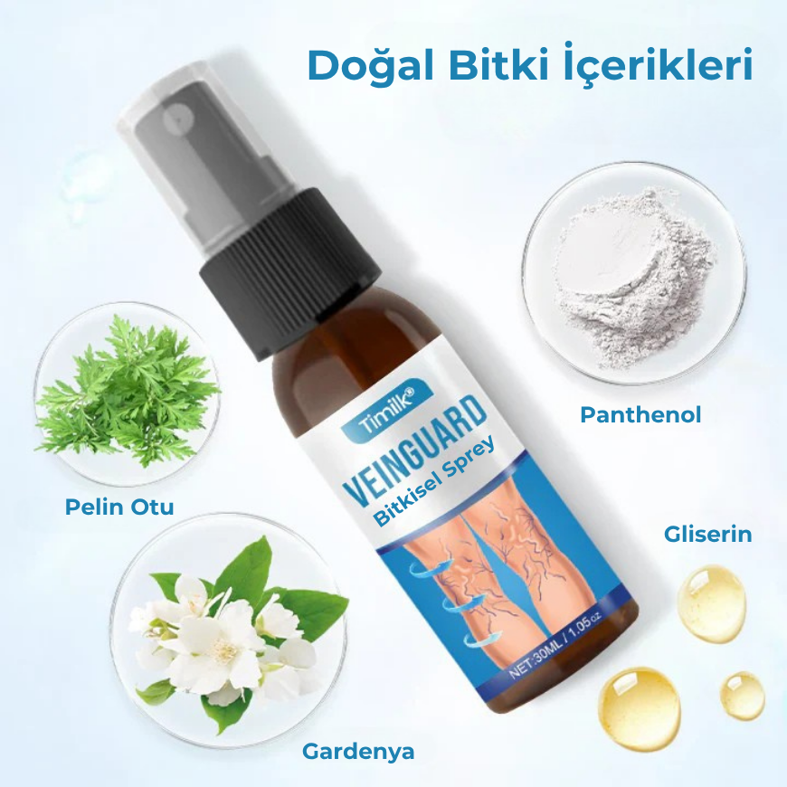 Timilk® VeinGuard Bitkisel Sprey – Sadece 14 günde varisleri ortadan kaldırdığı klinik olarak kanıtlanmıştır!